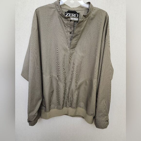 Zero Restriction Golf Outerwear‎ Tan men's windstopper pullover golf core LG - Picture 2 of 12
